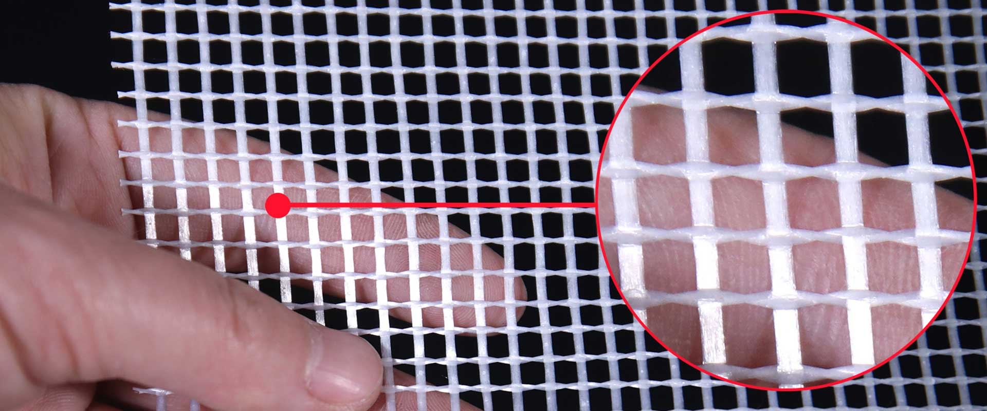 Fiberglass mesh rolls with different colors.
